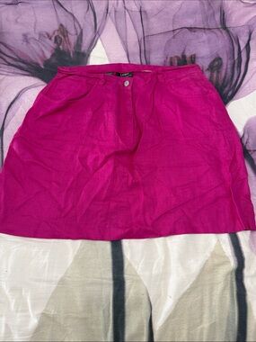 Lauren Ralph Lauren Linen Bright Fuchsia Mini Skirt